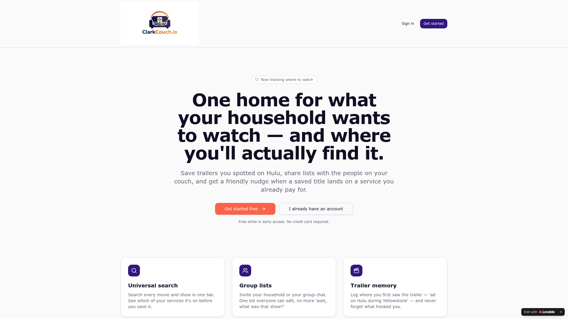 ClarkCouch — Household Watchlist